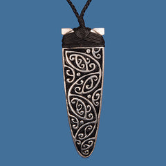 Silver plated Adze with Maori pattern. SBP005
