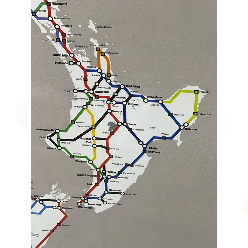 Framed Print NZ Metro Highways North Island Detail - 597129
