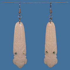 Bone Tiki design drop earrings BE036