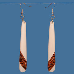 Enchanted Koru Stain Bone Drop Earrings - BE049