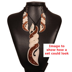 Beautiful Extra Large Bone Pendant on an adjustable braided cord. BPXL009