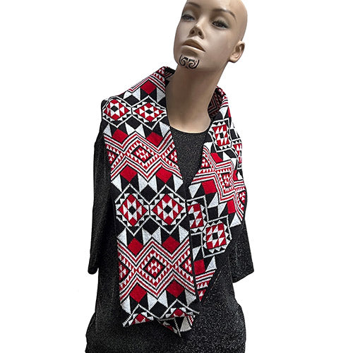 Dark Red Mãori Scarf - CST004