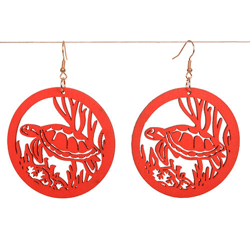 Red Turtle Earrings - E009