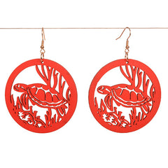 Red Turtle Earrings - E009