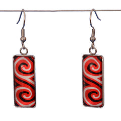 Red Kowhaiwhai Earrings - E016