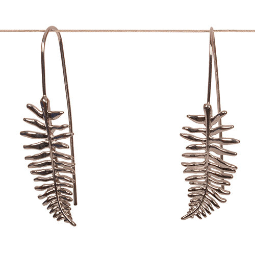 Cast Silver Fern Earring - E018