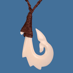 Bone Whale Tail Hook Pendant - FBC058