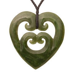 Quad Koru Heart 80mm Pendant Necklace - GC082