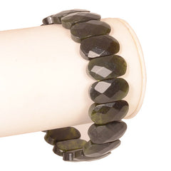 Faceted Jade Elasticated Bracelet - JEB004