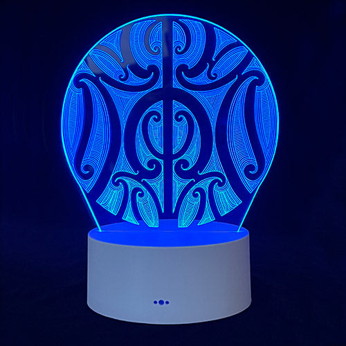 Māori Pattern Night Light shining pink