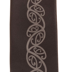 Black Maori Neck Tie with Grey Kowhaiwhai - NT006