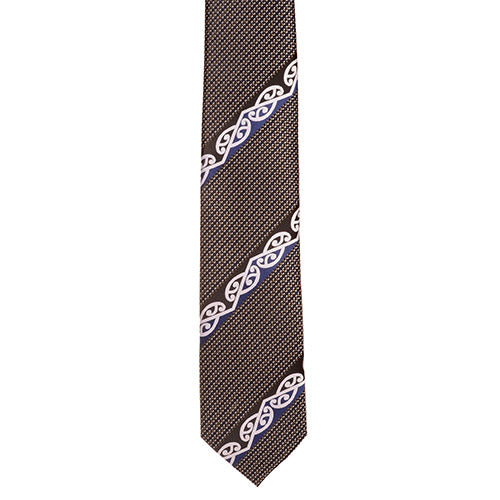 Grey Maori Necktie with Blue - NT008