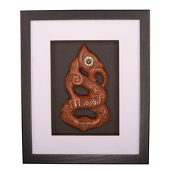 Shadow Box Wall Art with Hand Carved Wood Manaia - SAF022