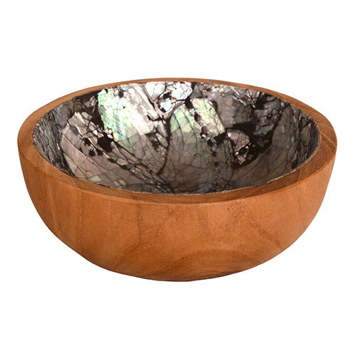 Paua Shell And Wood Bowl - SAW001