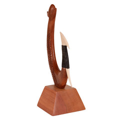 Wooden fish hook on stand