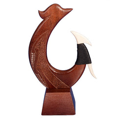 Wooden fish hook on stand - WA023