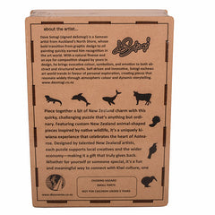 Deluxe wooden puzzle packaging with birds on a branch design