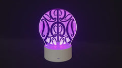 Māori Pattern Night Light shining pink