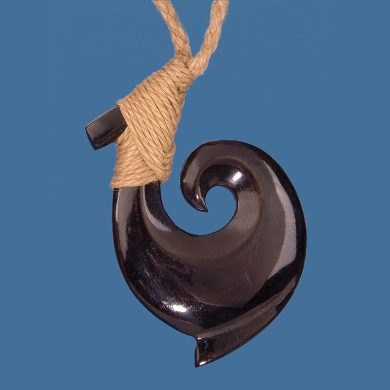 FBC063 Bone Bound Hook Pendant with Black Staining