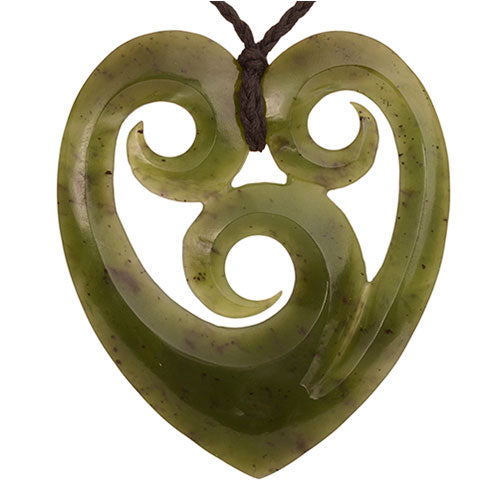 Large jade heart shape pendant. Jp181