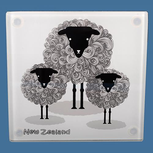 KAM069-Glass Sheep Coaster Set