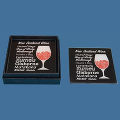 Glass NZ Wine Areas Coaster Set