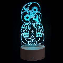 Tiki Night Light LED Blue Turquoise Glow