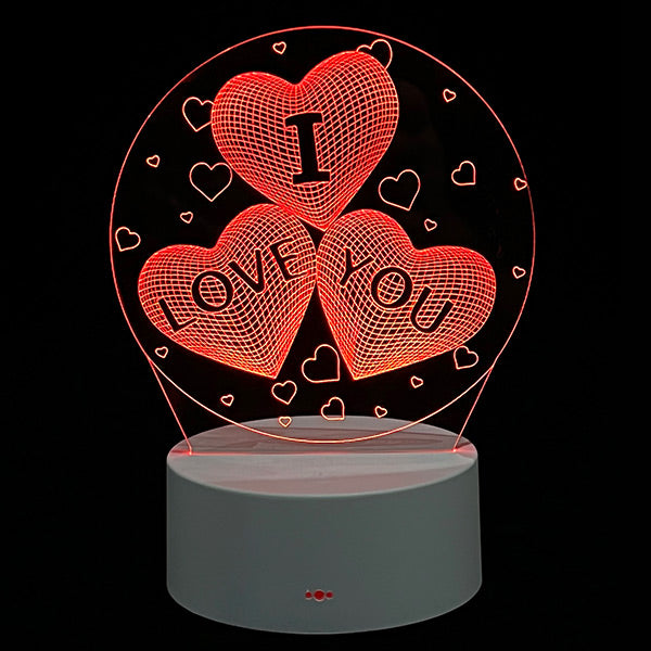 I Love You LED Night Light. Red lights selected. LNL017