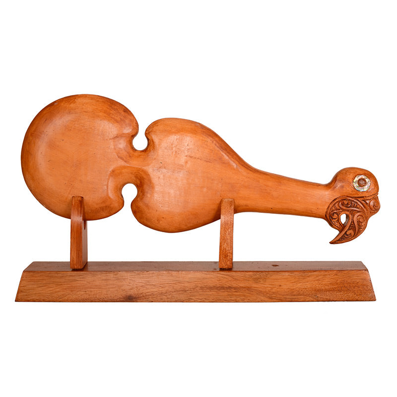Large Wooden Patu on stand
